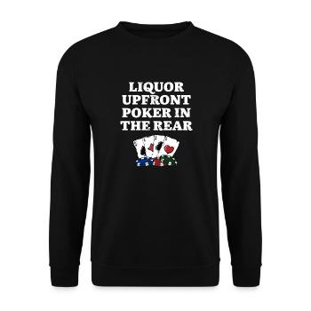 Liquor Upfront Poker in the Rear Beer Lover - Unisex Pullover - Schwarz - Vorne - Alina (178cm) & Michal (187cm)