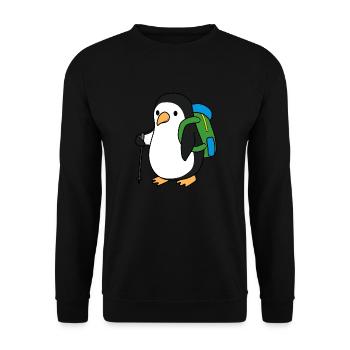 Netter Pinguin Wildlife Natur Wandern Abenteuer - Unisex Pullover - Schwarz - Vorne - Alina (178cm) & Michal (187cm)