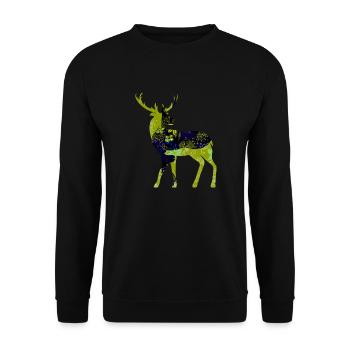 Deer - Unisex Sweatshirt - black - Front - Alina (178cm) & Michal (187cm)