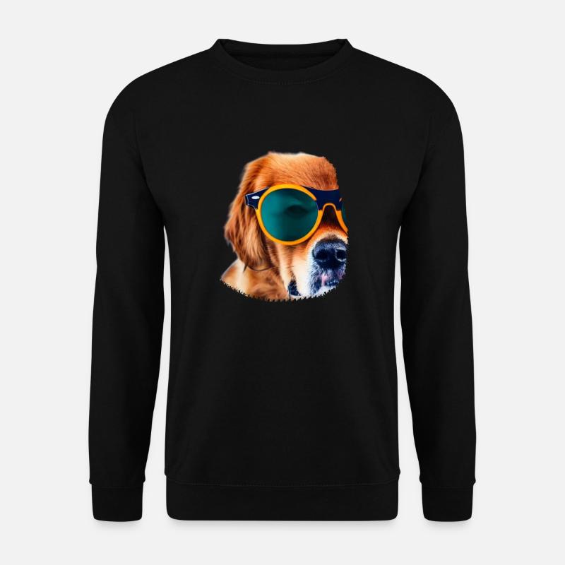 Hund mit Sonnenbrille Hundeliebhaber Hundebesitzer - Unisex Pullover - Schwarz