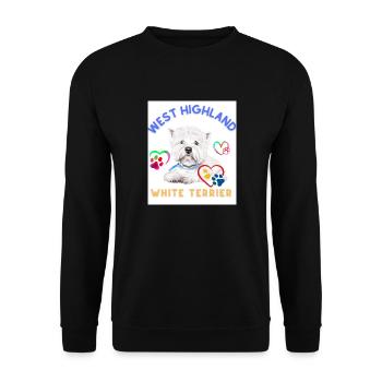 West Highland white terrier design - Unisex Sweatshirt - black - Front - Alina (178cm) & Michal (187cm)