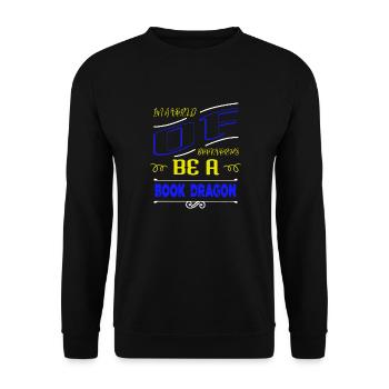 livres de typographie et chemise de comptable de vin - Sweat-shirt Unisexe - noir - Devant - Alina (178cm) & Michal (187cm)