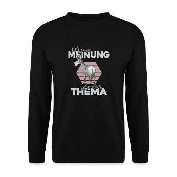 Esel sagt seine Meinung Null-Bock-Statement - Unisex Pullover - Schwarz - Vorne - Alina (178cm) & Michal (187cm)