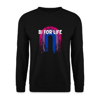 Bi for Life Bisexual LGBTQ Bi Pride LGBT Gay - Unisex Sweatshirt - black - Front - Alina (178cm) & Michal (187cm)