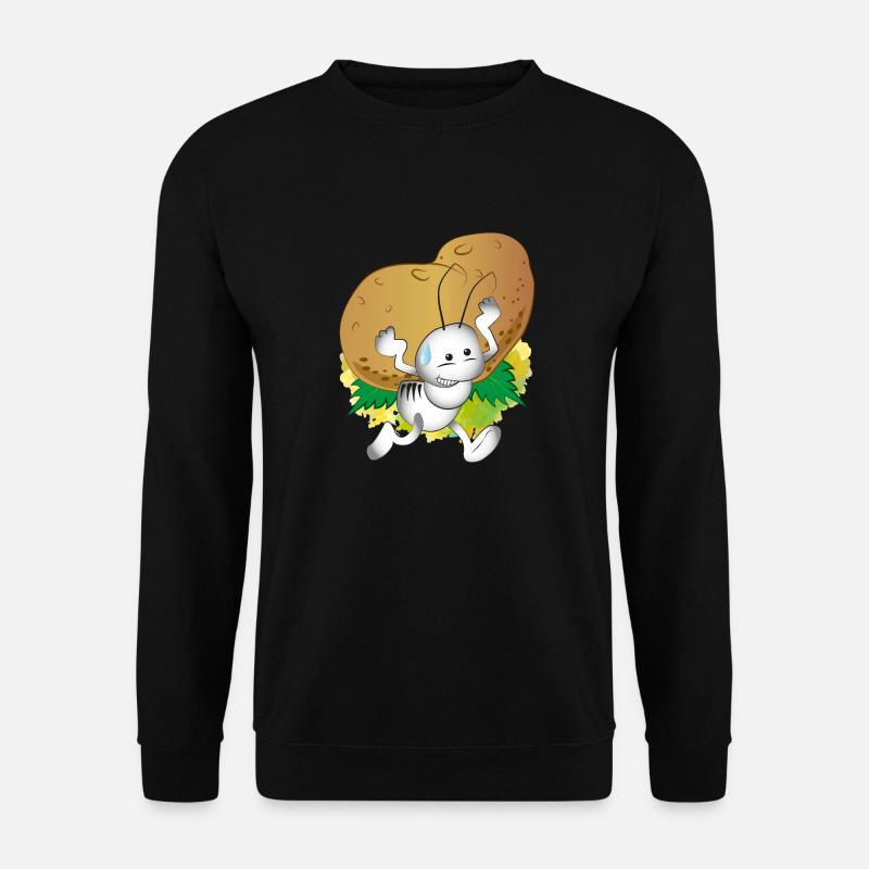 Albino-Ameise mit einer Kartoffel - Unisex Pullover - Schwarz