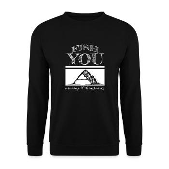 dinosaur lover axie beard fishing boat quote santa - Unisex Pullover - Schwarz - Vorne - Alina (178cm) & Michal (187cm)