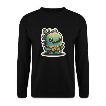 Halloween Cactus Monster - Unisex Sweatshirt - black - Front - Alina (178cm) & Michal (187cm)