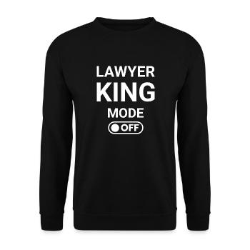 Lawyer King Mode OFF - Unisex Sweatshirt - black - Front - Alina (178cm) & Michal (187cm)