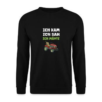 Rasentraktor Aufsitzmäher und Gartenarbeit Rasen - Unisex Pullover - Schwarz - Vorne - Alina (178cm) & Michal (187cm)