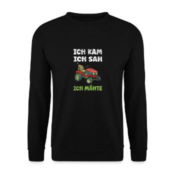 Rasen und Gartenarbeit Rasentraktor Gartenfreunde - Unisex Pullover - Schwarz - Vorne - Alina (178cm) & Michal (187cm)