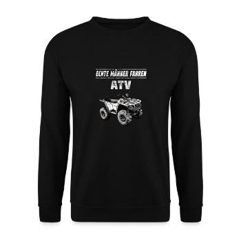 Bin schnell Schnecken checken - Lustiger Spruch - Unisex Pullover - Schwarz - Vorne - Alina (178cm) & Michal (187cm)