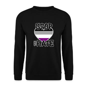Stop the hate - Asexual flag - LGBTIA+ - Unisex Sweatshirt - black - Front - Alina (178cm) & Michal (187cm)