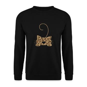 Leopard mask, leopard mask - Unisex Sweatshirt - black - Front - Alina (178cm) & Michal (187cm)