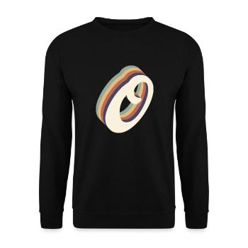 letter O - Unisex Sweatshirt - black - Front - Alina (178cm) & Michal (187cm)