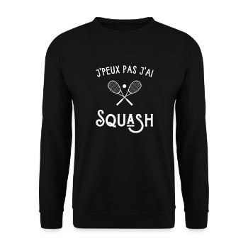 je peux pas j'ai squash - Sweat-shirt Unisexe - noir - Devant - Alina (178cm) & Michal (187cm)