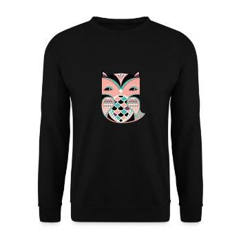 Süße Eule - Unisex Pullover - Schwarz - Vorne - Alina (178cm) & Michal (187cm)
