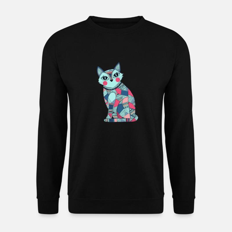 Patchwork Katze - Unisex Pullover - Schwarz