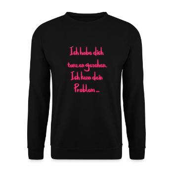 Ich habe dich tanzen gesehen - Unisex Pullover - Schwarz - Vorne - Alina (178cm) & Michal (187cm)
