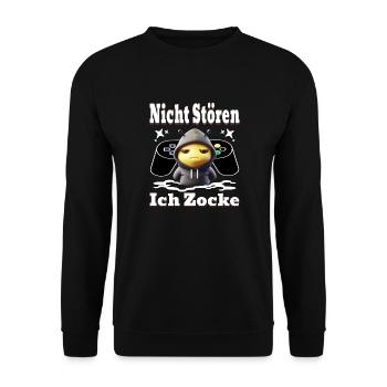 Nicht Stören ich Zocke - Unisex Pullover - Schwarz - Vorne - Alina (178cm) & Michal (187cm)