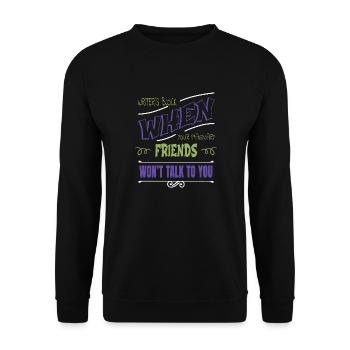 cool authors literary awesome blog books fun - Unisex Sweatshirt - black - Front - Alina (178cm) & Michal (187cm)