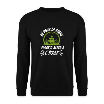 né pour la ferme - Sweat-shirt Unisexe - noir - Devant - Alina (178cm) & Michal (187cm)