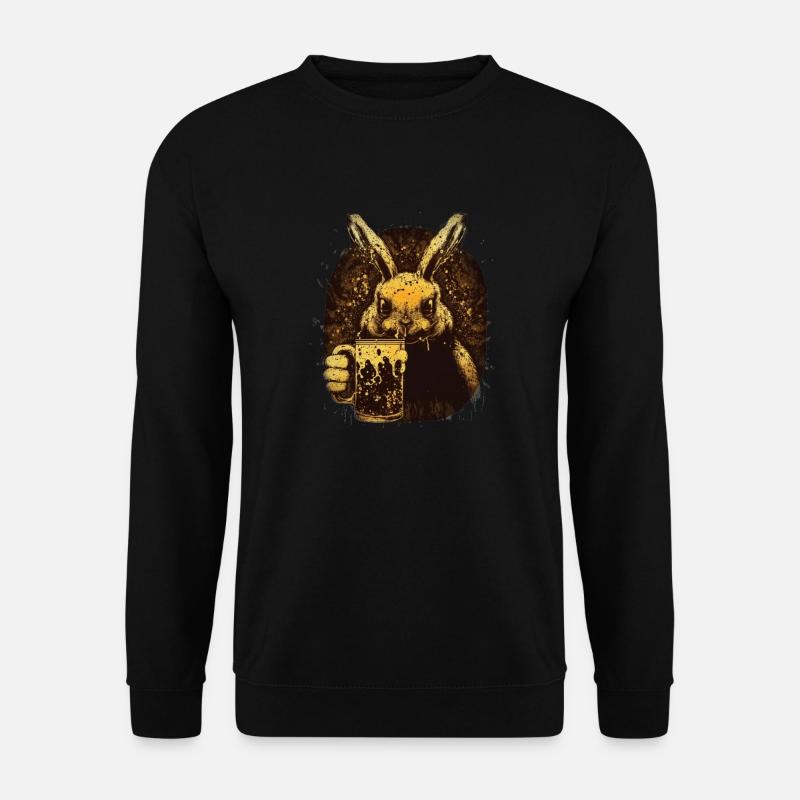 Cute rabbit and beer lover - Unisex Sweatshirt - black