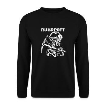 Ruhrpott Skull Bergmann - Unisex Pullover - Schwarz - Vorne - Alina (178cm) & Michal (187cm)