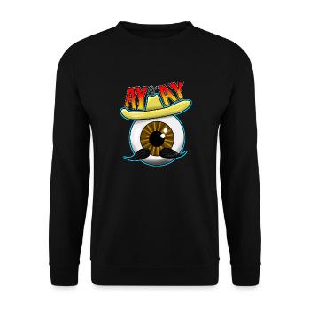 Auge Sombrero Schnurrbart Ayayay mexikanisch - Unisex Pullover - Schwarz - Vorne - Alina (178cm) & Michal (187cm)