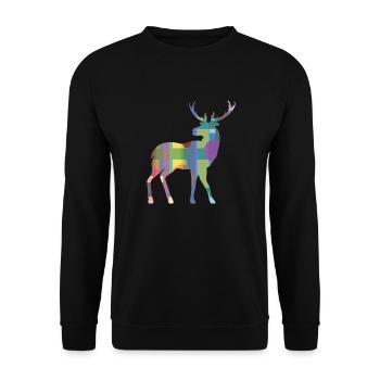Hirsch - Unisex Pullover - Schwarz - Vorne - Alina (178cm) & Michal (187cm)