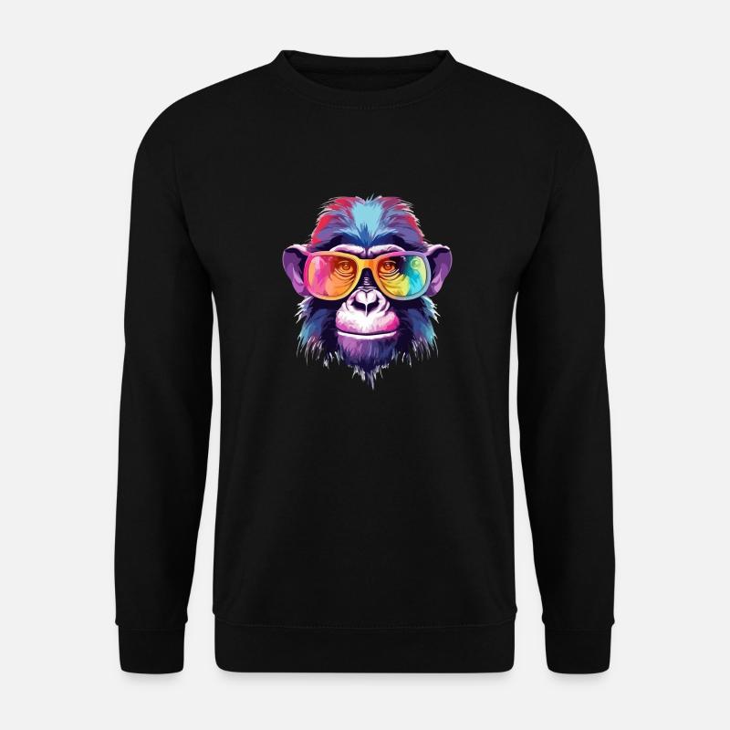 Djimbo le singe à lunettes - Sweat-shirt Unisexe - noir