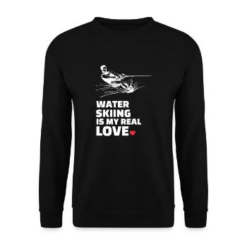 I love water skiing - Unisex Sweatshirt - black - Front - Alina (178cm) & Michal (187cm)