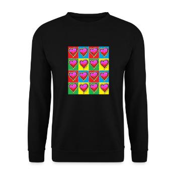 Subway Graffiti Hearts - Unisex Sweatshirt - black - Front - Alina (178cm) & Michal (187cm)