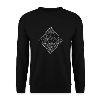 Abstract drawn design for nature lovers - Unisex Sweatshirt - black - Front - Alina (178cm) & Michal (187cm)
