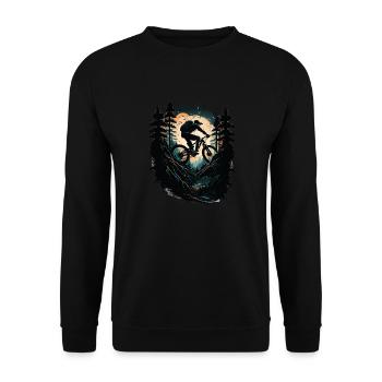 Downhill Mountainbike Biker MTB - Unisex Pullover - Schwarz - Vorne - Alina (178cm) & Michal (187cm)