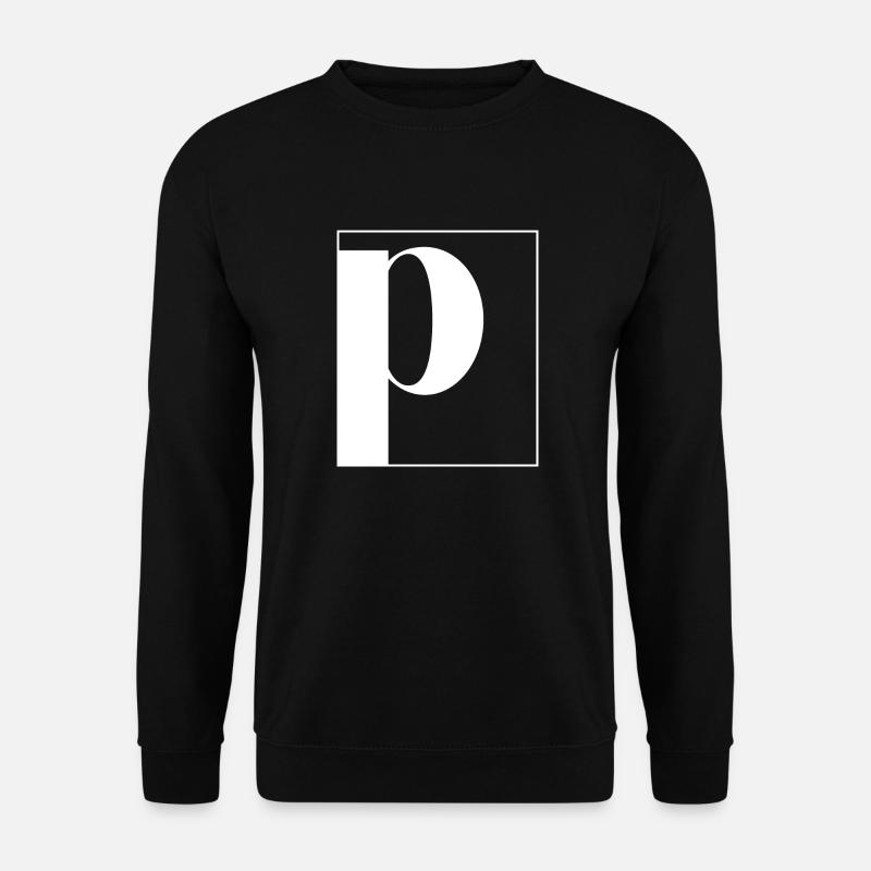 Letter alphabet p - Unisex Sweatshirt - black