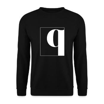 Buchstabenalphabet q - Unisex Pullover - Schwarz - Vorne - Alina (178cm) & Michal (187cm)