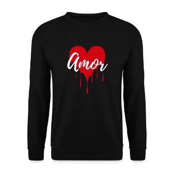 Amor T-shirt - Unisex Pullover - Schwarz - Vorne - Alina (178cm) & Michal (187cm)