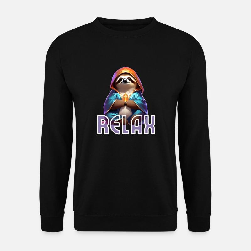 Faultier chillt - Unisex Pullover - Schwarz