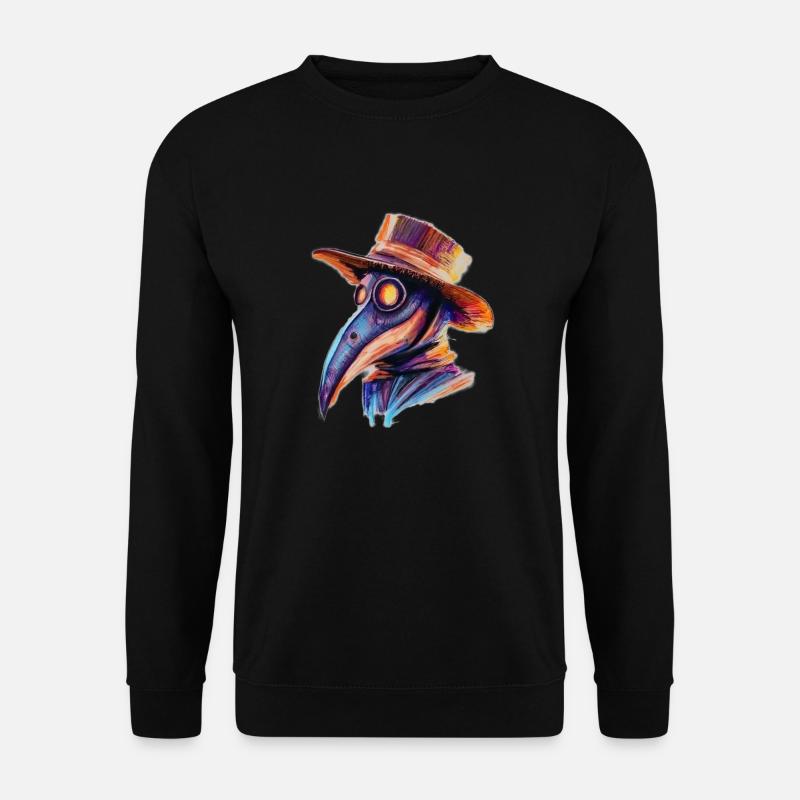 Stilisierte mittelalterliche Arztmaske - Unisex Pullover - Schwarz