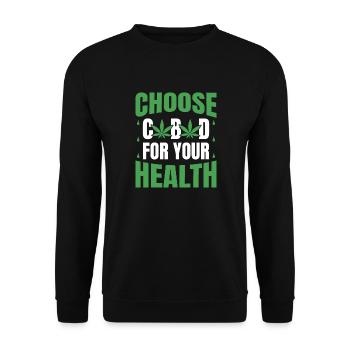 CHOOSE CBD FOR YOUR HEALTH - Unisex Sweatshirt - black - Front - Alina (178cm) & Michal (187cm)