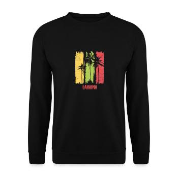 Lahaina Maui Hawaii Artistique Abstrait Cool Palm - Sweat-shirt Unisexe - noir - Devant - Alina (178cm) & Michal (187cm)