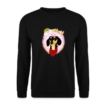 L'univers de teckel - Sweat-shirt Unisexe - noir - Devant - Alina (178cm) & Michal (187cm)
