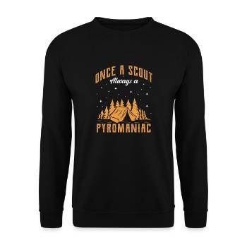 once a scout always a pyromaniac Design for a - Unisex Pullover - Schwarz - Vorne - Alina (178cm) & Michal (187cm)