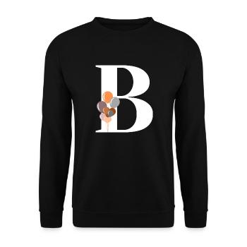 Letter b birthday balloon - Unisex Sweatshirt - black - Front - Alina (178cm) & Michal (187cm)