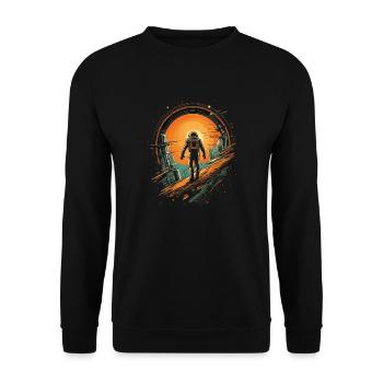 Science fiction Astronaut Raumfahrer Design - Unisex Sweatshirt - black - Front - Alina (178cm) & Michal (187cm)
