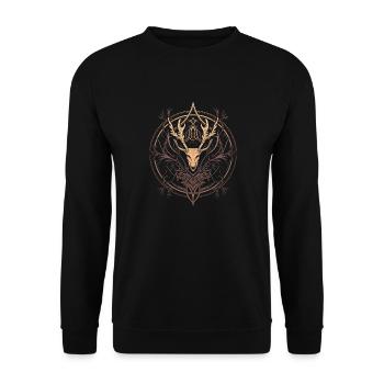 Dunkle Mächte, schauriger Schädel, gothic,nordisch - Unisex Pullover - Schwarz - Vorne - Alina (178cm) & Michal (187cm)