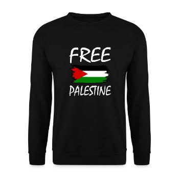 Free palestine - Unisex Pullover - Schwarz - Vorne - Alina (178cm) & Michal (187cm)