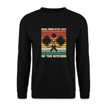 Pickleball - Real Men Stay Out Of The Kitchen - Unisex Sweatshirt - black - Front - Alina (178cm) & Michal (187cm)