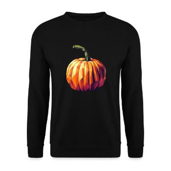 Autumn Magic: Geometric Pumpkin in - Unisex Sweatshirt - black - Front - Alina (178cm) & Michal (187cm)