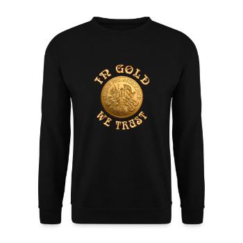 In Gold We Trust - Philharmonic Gold Coin - Unisex Sweatshirt - black - Front - Alina (178cm) & Michal (187cm)